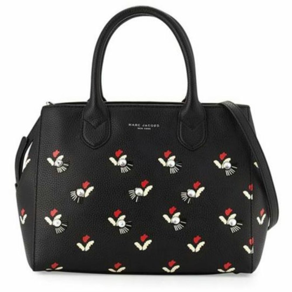 Marc Jacobs Black Tulip Leather Handbag